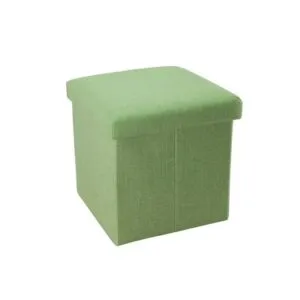 Puff Baúl Plegable Tela 38 CM Verde