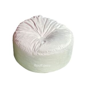 Puff Contemporany Grande PuffPerú Terciopelo Gris Claro