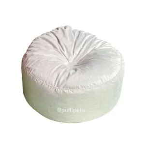 Puff Contemporany Grande PuffPerú Terciopelo Gris Claro