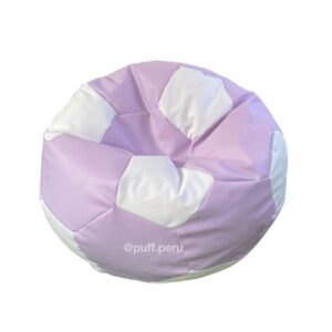 Puff Pelota de Futbol Gigante PuffPerú Lila Bebé con blanco
