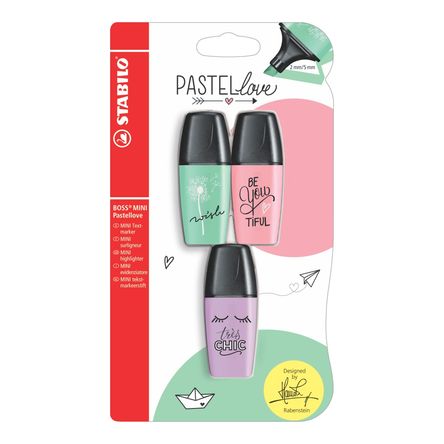 Resaltador Stabilo Boss Mini Pastel Blister 3 und B5145410