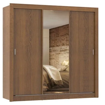 Ropero 3 Puertas Corredizas 2 Cajones Roma Rustic