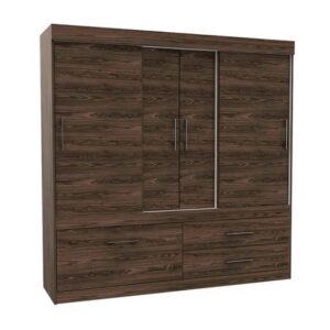 Ropero Allegro 4 puertas 2 cajones color Madera