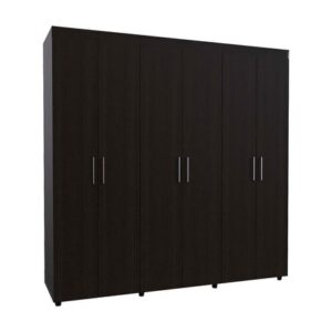 Ropero Amatista 6 puertas 2 cajones Negro Madera