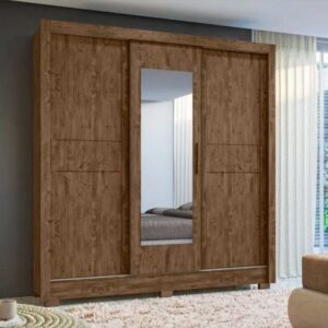 Ropero Bahamas 3 Puertas 2 Cajones + Espejo Castaño