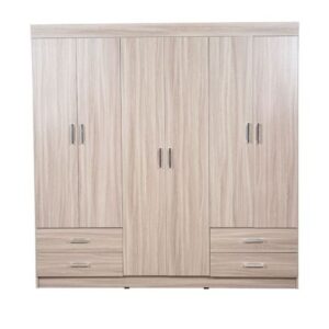 Ropero Bruselas 6 Puertas 4 Cajones Olivo