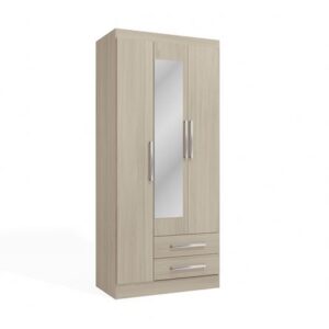 Ropero Capri 3 puertas 2 cajones Almendra con espejo