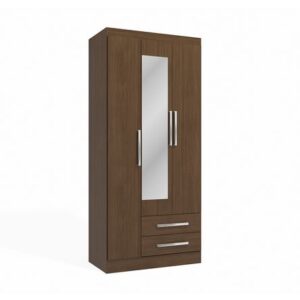 Ropero Capri 3 puertas 2 cajones Jacaranda con espejo