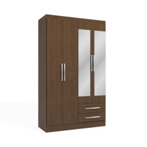 Ropero Capri 4 puertas 2 cajones Jacaranda con espejo