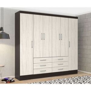 Ropero Monterrey 6 Puertas 6 Cajones Nevado