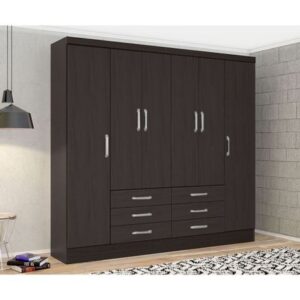 Ropero Monterrey 6 Puertas 6 Cajones Tabaco