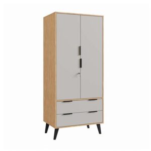 Ropero Orange Milán 2 puertas y 2 cajones MDP Maple/Metal