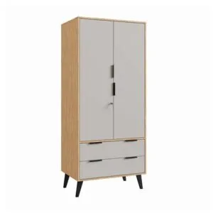 Ropero Orange Milán 2 puertas y 2 cajones MDP Maple/Metal