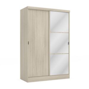 Ropero Paris 2 puertas corredizas con espejo Almendra
