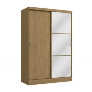 Ropero Paris 2 puertas corredizas con espejo Maple