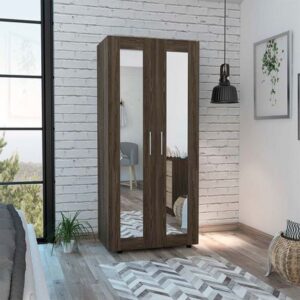 Ropero Shia 2 puertas con espejo color Madera