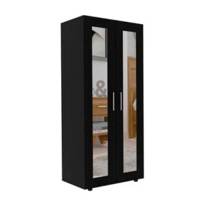 Ropero Shia 2 puertas con espejo Negro Amaderado