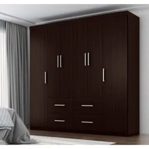 Ropero Supremo 6 Puertas 4 Cajones Tabaco
