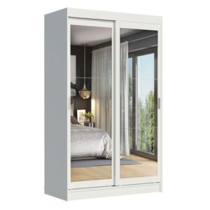 Ropero Tokio Madesa 2 Puertas Corredizas Con Espejo Blanco