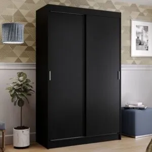 Ropero Tokio Madesa 2 Puertas Corredizas Y 2 Cajones Negro