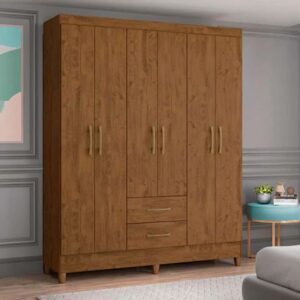 Ropero VIVA HOME 6 Puertas 2 Cajones Castaño