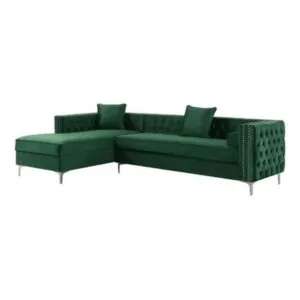 Seccional Isabella capitoné abotonado AZYA Muebles Verde