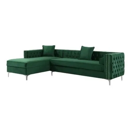 Seccional Isabella capitoné abotonado AZYA Muebles Verde