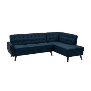 Seccional Velvet Derecho Azul Acero
