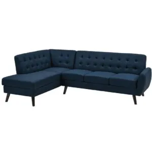 Seccional Velvet Izquierdo Alto Hogar Azul Acero