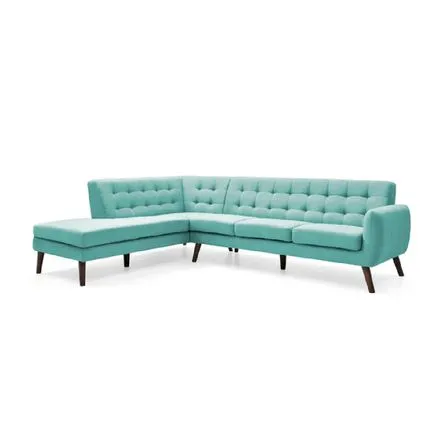 Seccional Velvet Izquierdo Celeste