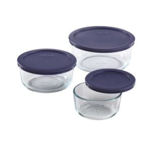 Set Bowl Redondo Pyrex 6 Piezas 24108 con Tapa Plastica