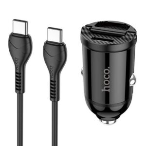 Set Cargador Para Auto De Carga Rápida (Pd30w+Qc3.0) Más Cable Tipo C A Tipo C Nz2 Hoco