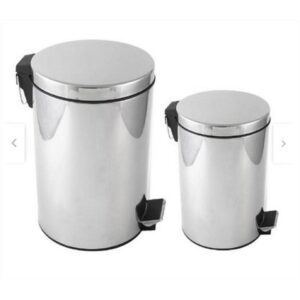 Set Papelero 2 Tachos de Acero Inoxidable 12L Y 3L