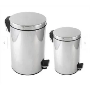 Set Papelero 2 Tachos de Acero Inoxidable 12L Y 3L