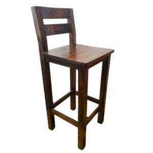 Silla Bar Alta El Rey en Madera Pino Caoba