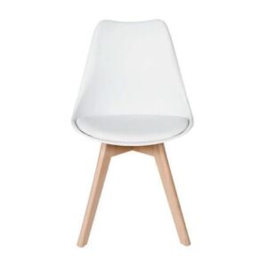 Silla de Comedor Expandible Asiento Acolchado Blanco