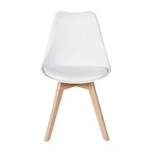 Silla de Comedor Expandible Asiento Acolchado Blanco