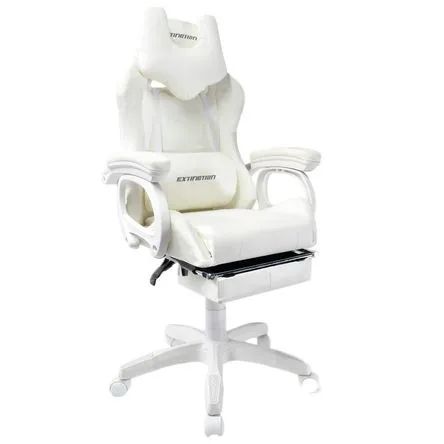 Silla Gamer Extingtion 115° Masajeador Lumbar y Apoya Pies Keegan – Blanco