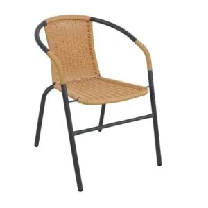Silla VIVA HOME Acero/Ratán Natural