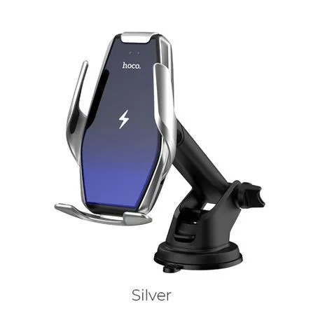 Soporte De Celular Para Auto Con Carga Inalámbrica S14 Hoco Plata