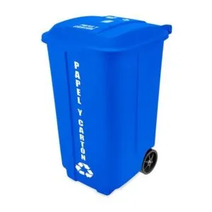Tacho para reciclaje para papel y cartón 178 litros