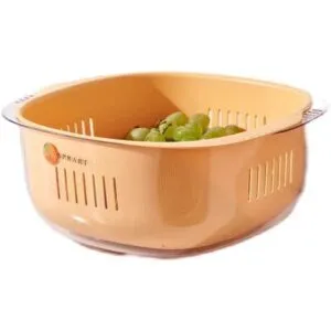 Tazón con Escurridor para Lavar Frutas Arroz Premium Color Amarillo 345AM01