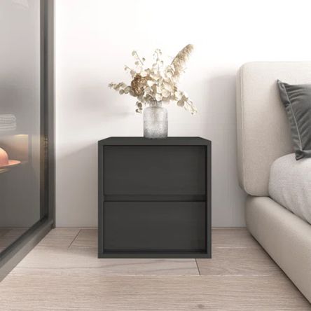 Velador Clásico 2 cajones Dante color Negro TU MESITA