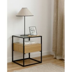 Velador Industrial 1 cajón Leo color Duna TU MESITA