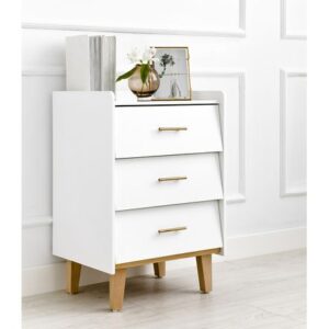 Velador Moderno 3 cajones Princess color Blanco TU MESITA
