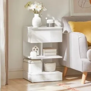 Velador Moderno Laia Blanco R&R MUEBLES