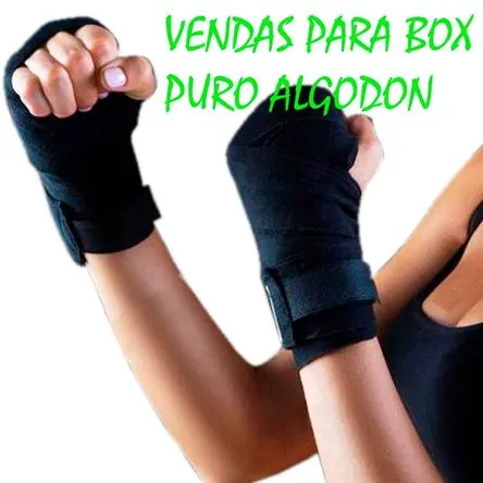 Vendas de Boxeo Dhark 100 % Algodón de Ancho 5cm x 4.5 mt de Largo Color Negro