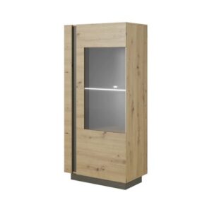 Vitrina Alta 1 puerta Odisey color Macadamia/Gris TU MESITA