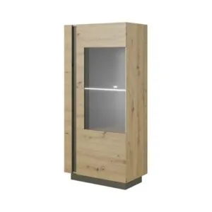 Vitrina Alta 1 puerta Odisey color Macadamia/Gris TU MESITA