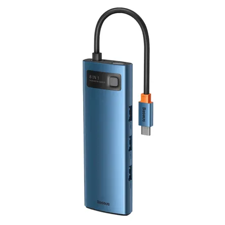 Adaptador Hub Baseus Metal Gleam 8 en 1 Multifuncional